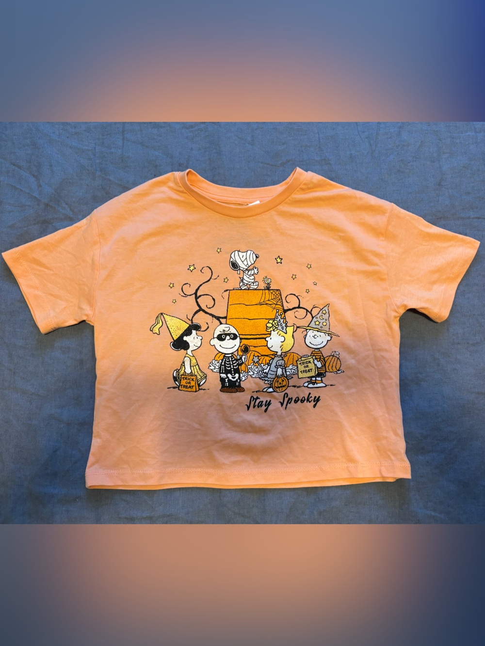 M Kids Halloween Peanuts Graphic Tee - Orange